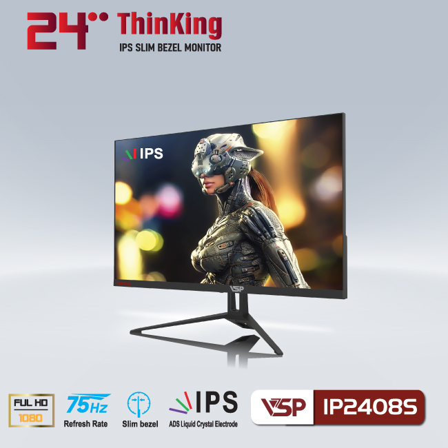 Màn hình máy tính 24" VSP  IP2408S full viền đen