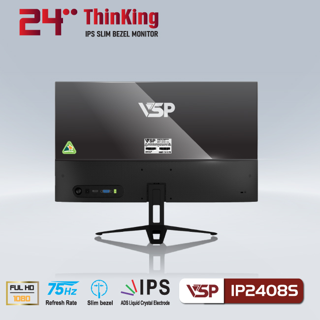 Màn hình máy tính 24" VSP  IP2408S full viền đen