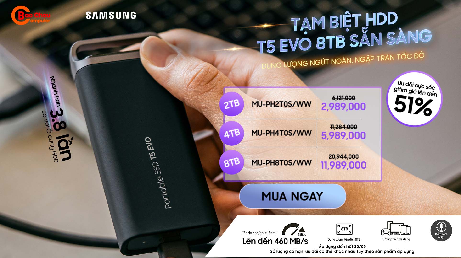 Samsung T5 EVO Dung Lượng Ngút Ngàn, Ngập Tràn Tốc Độ