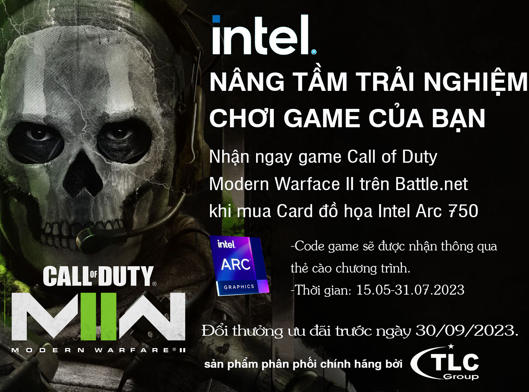 Nhận ngay Code Game Bundle “Call Of Duty – Modern Warfare II khi mua card đồ họa Intel Arc 750