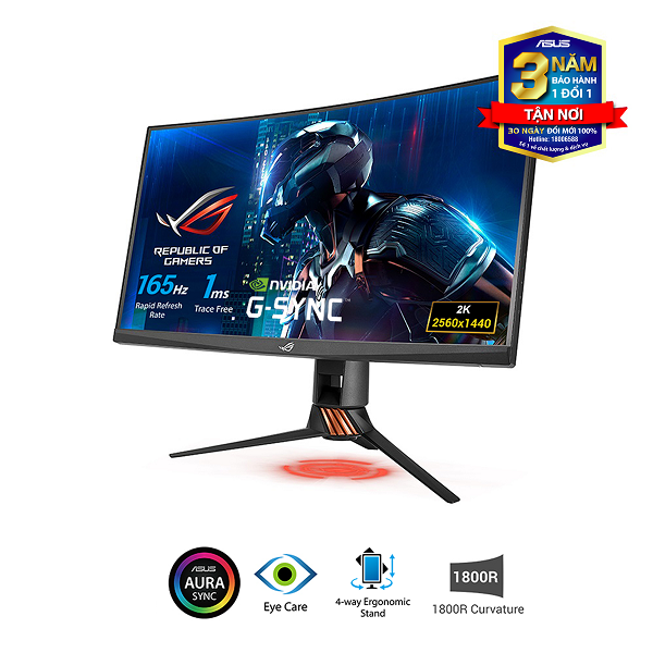 Màn hình gaming Asus ROG Swift PG27VQ 27Inch 2K, 165Hz, 1ms, Curved