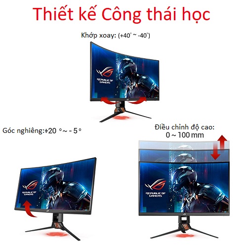 Màn hình gaming Asus ROG Swift PG27VQ 27Inch 2K, 165Hz, 1ms, Curved