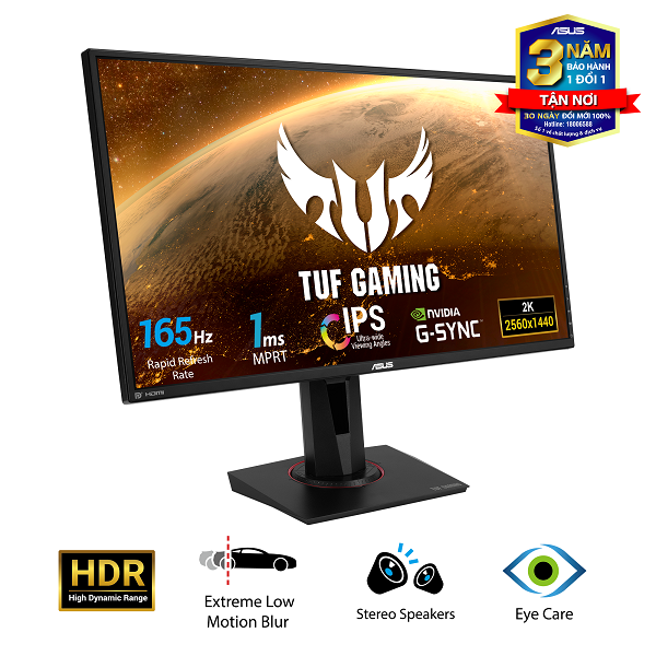 Màn hình Asus TUF VG27AQ (27 inch/WQHD/IPS/HDR/165Hz/1ms/350cd/m²/DP+HDMI)