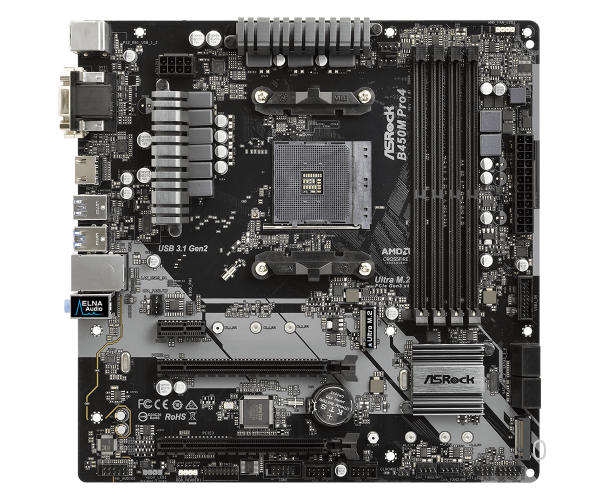 Main Asrock B450M Pro4 (Chipset AMD B450/ Socket AM4/ VGA onboard)
