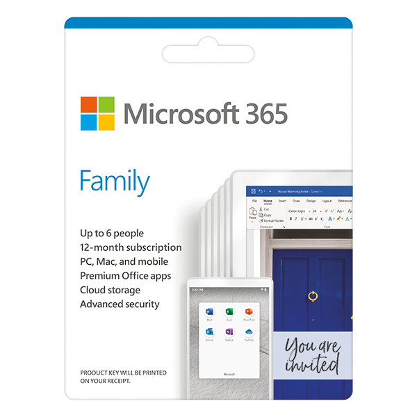 Phần mềm Microsoft 365 Family English APAC EM Subscr 1YR Medialess P6