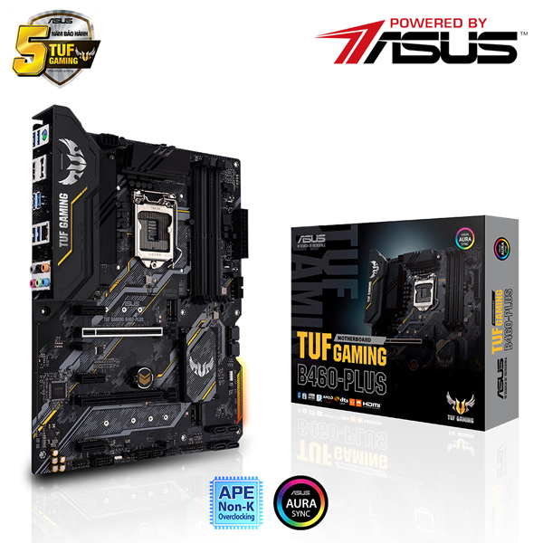 Main Asus TUF GAMING B460-PLUS (Chipset Intel B460/ Socket LGA1200/ VGA onboard/ATX)