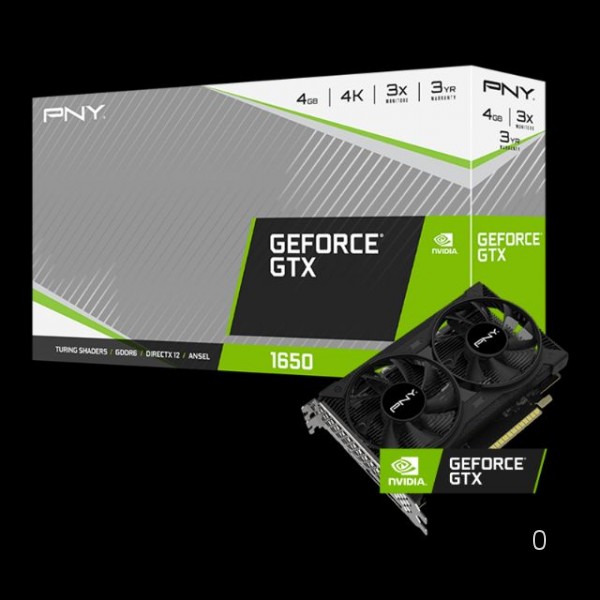 VGA PNY GeForce® GTX 1650 4GB 2 fan VCG16506DFMPB