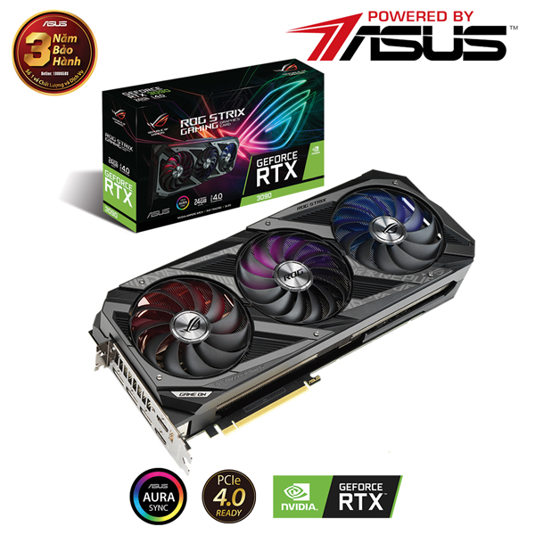 Card màn hình ASUS ROG-STRIX-RTX3090-24G-GAMING (NVIDIA Geforce/ 24Gb/ GDDR6X/ 384Bit)
