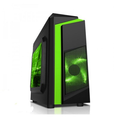 Vỏ máy tính Sama E-Sport F2 Black - Green  (MicroATX, Mini-ITX)