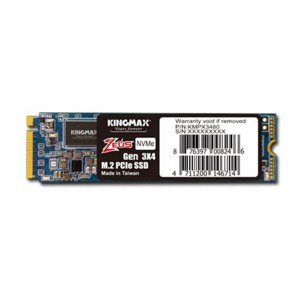 Ổ SSD Kingmax PX3480 512Gb NVMe PCIe Gen3x4 M.2 2280 (đọc: 3300MBps /ghi: 1950MBps)