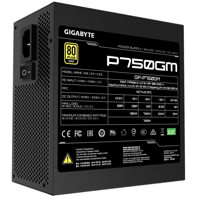 Nguồn Gigabyte P750G 80 PLUS GOLD Modular (GP-P750GM)