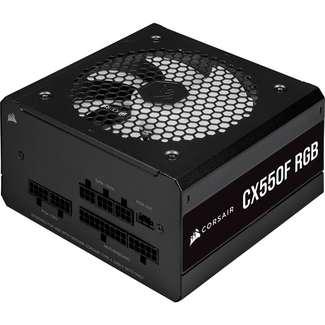 Nguồn Corsair CX550F RGB Black Full Modul 550W - 80 Plus Bronze (CP-9020216-NA)