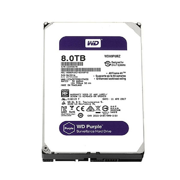 Ổ cứng HDD Western Purple 8Tb SATA3 7200rpm 256Mb