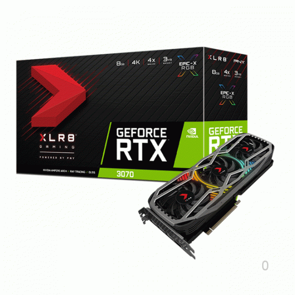 Card màn hình PNY GeForce RTX 3070 8GB XLR8 Gaming REVEL EPIC-X RGB Triple Fan(LHR) (NVIDIA Geforce/ 8Gb/ GDDR6/ 256Bit)