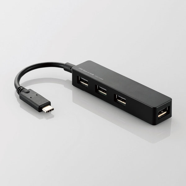 Bộ chia Elecom USB Type C ra 4 USB 2.0 (Black)