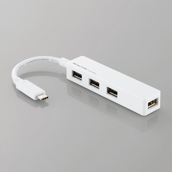 Bộ chia Elecom USB Type C ra 4 USB 2.0 (White)