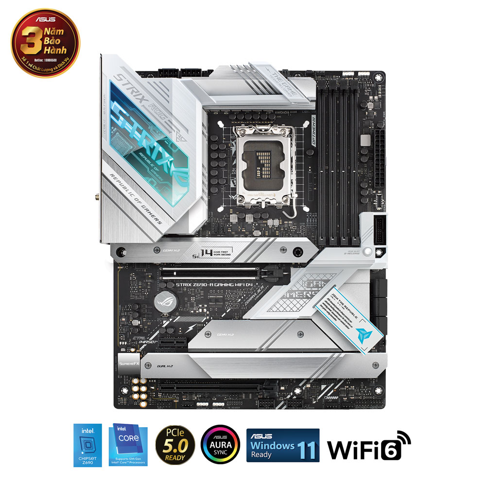 Main Asus ROG STRIX Z690-A GAMING WIFI D4 (Chipset Intel Z690/ Socket LGA1700/ VGA onboard/ATX)