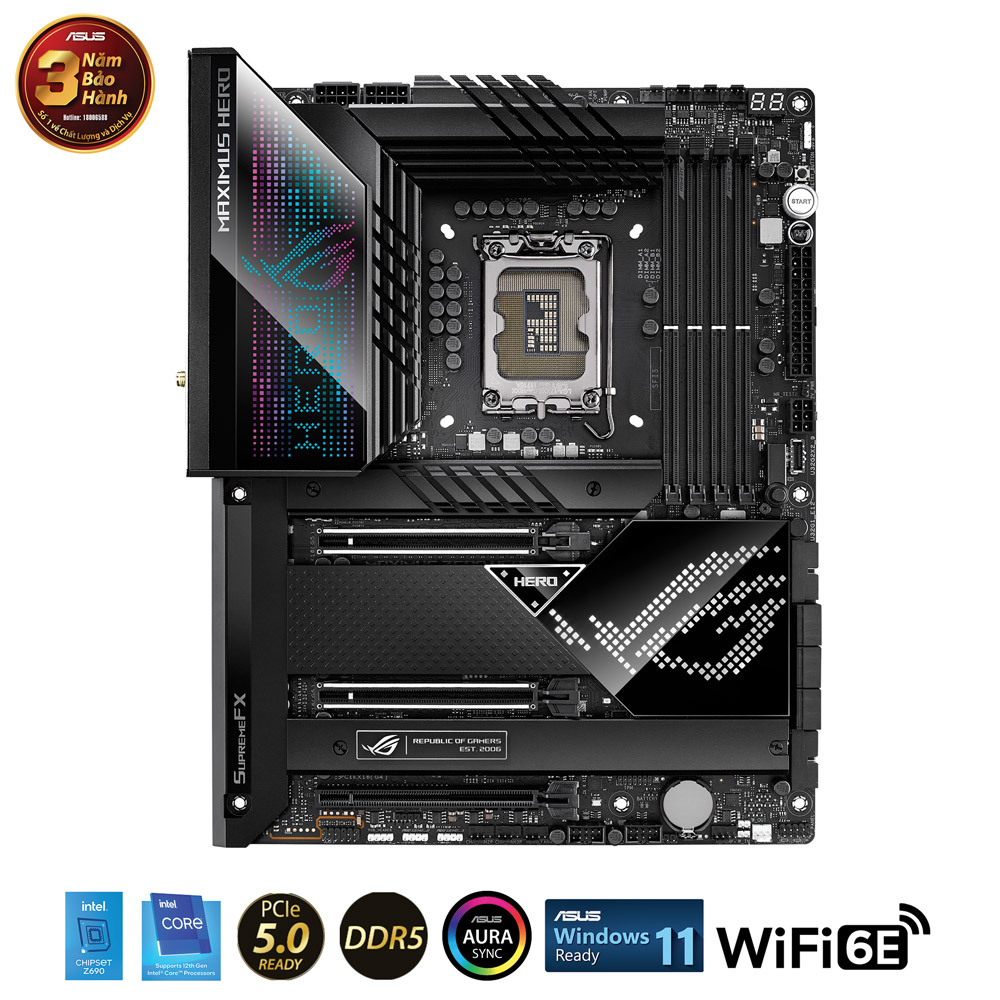 Main Asus ROG MAXIMUS Z690 HERO (Chipset Intel Z690/ Socket LGA1700/ VGA onboard/ATX)