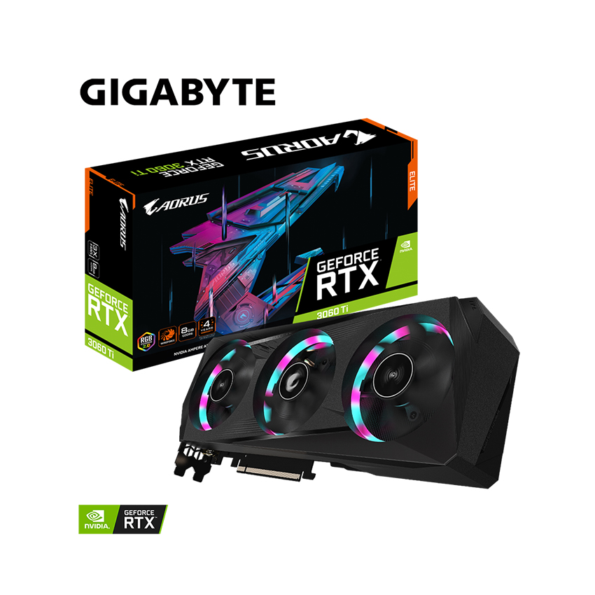 Cạc màn hình Gigabyte Aorus Geforce RTX 3060 Ti ELITE 8G