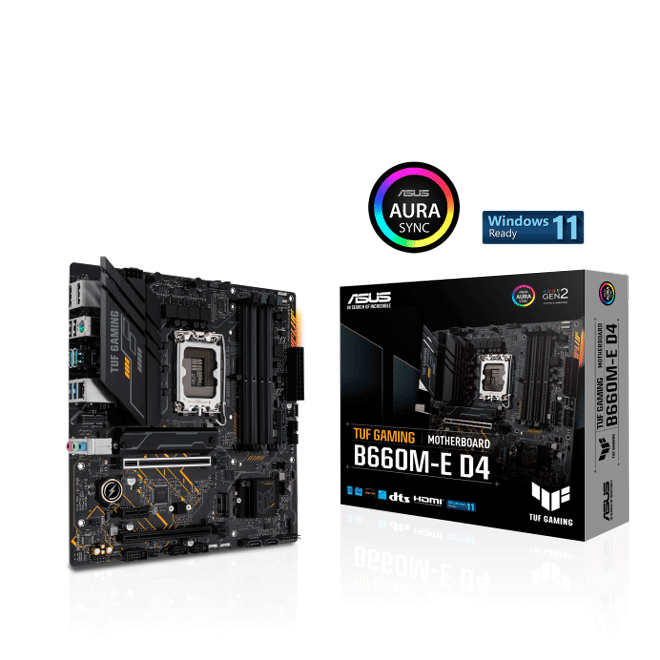 Main Asus TUF GAMING B660M-E D4 (Chipset Intel B660/ Socket LGA1700/ VGA onboard/mATX)