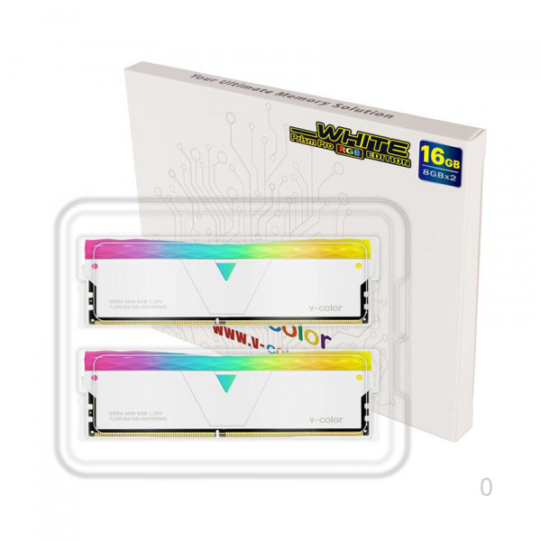 Ram Desktop V-color Prism Pro RGB White (TL8G32816D-E6PRWWK) 16GB (2x8GB) DDR4 3200Mhz