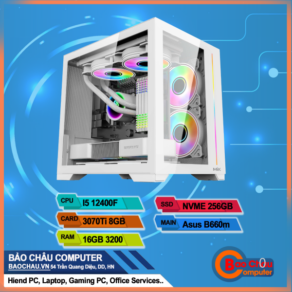 Máy tính để bàn PCBC Gaming DIAMOND A- I512400F/B660/R16G/S256G/RTX3070Ti