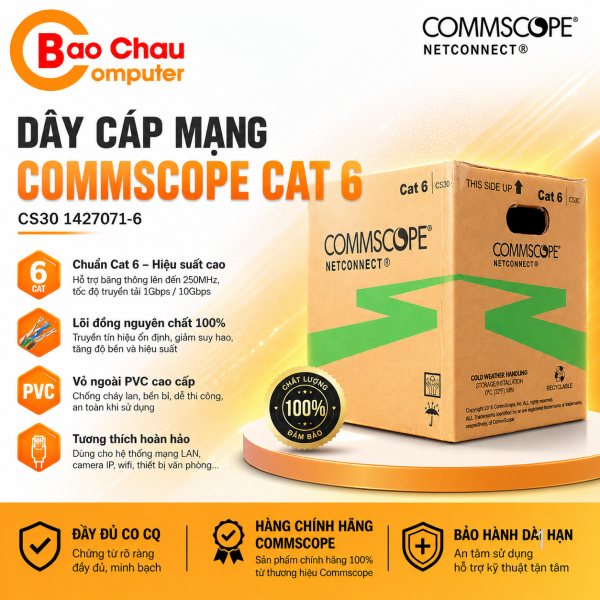 Dây cáp mạng Commscope Cat 6 CS30 1427071-6 ( cuộn 305m)
