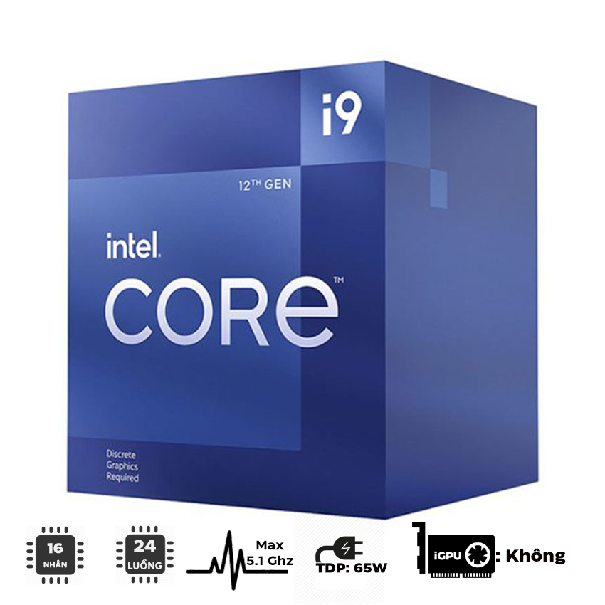 CPU Intel Alder Lake Core i9-12900F (3.2GHz turbo up to 5.1Ghz, 16 nhân 24 luồng, 30MB Cache, 125W) - Socket Intel LGA 1700