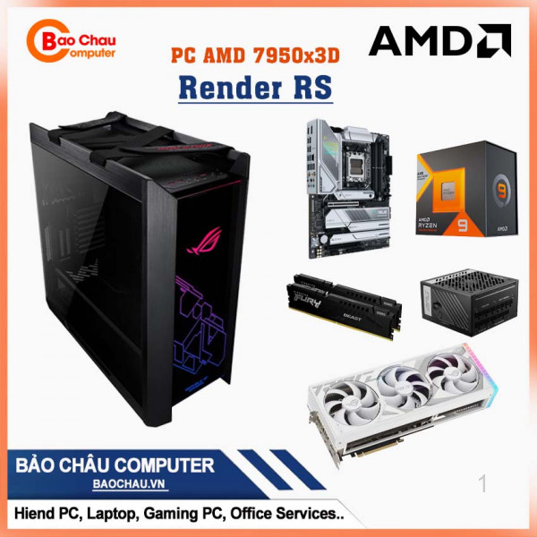 Máy tính để bàn PC Render R9409( R9 7950x3D/R32GBD5/S1TB/Vga4090)