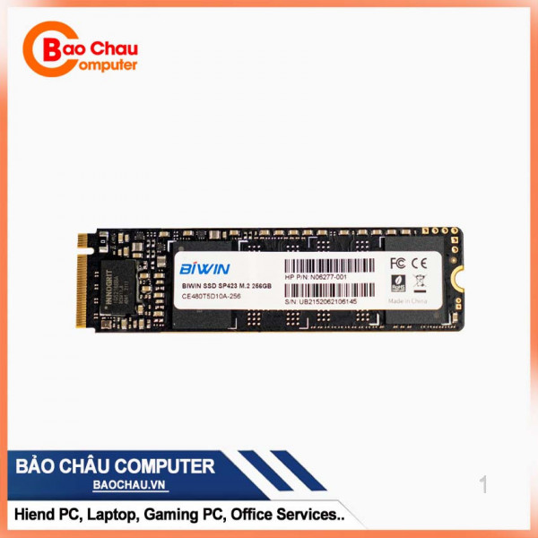 Ổ cứng SSD Nvme HP BIWIN SP423 256GB M.2 2280 (Pcie 3 x4/Đọc: 3315MB/s - Ghi: 1772MB/s)