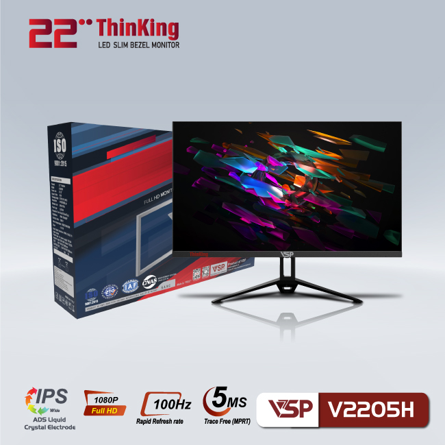 Màn hình máy tính VSP V2205H (22Inch/IPS/fullvien/đen)