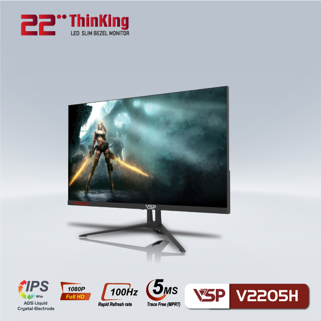 Màn hình máy tính VSP V2205H (22Inch/IPS/fullvien/đen)