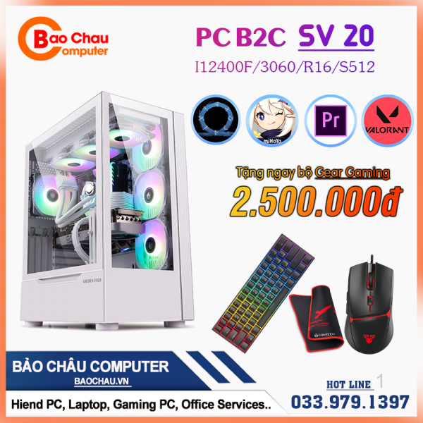 PC B2C SV20 (I512400F/C3060/R16/ssd512) - Máy tính giá rẻ cho sinh viên 2023