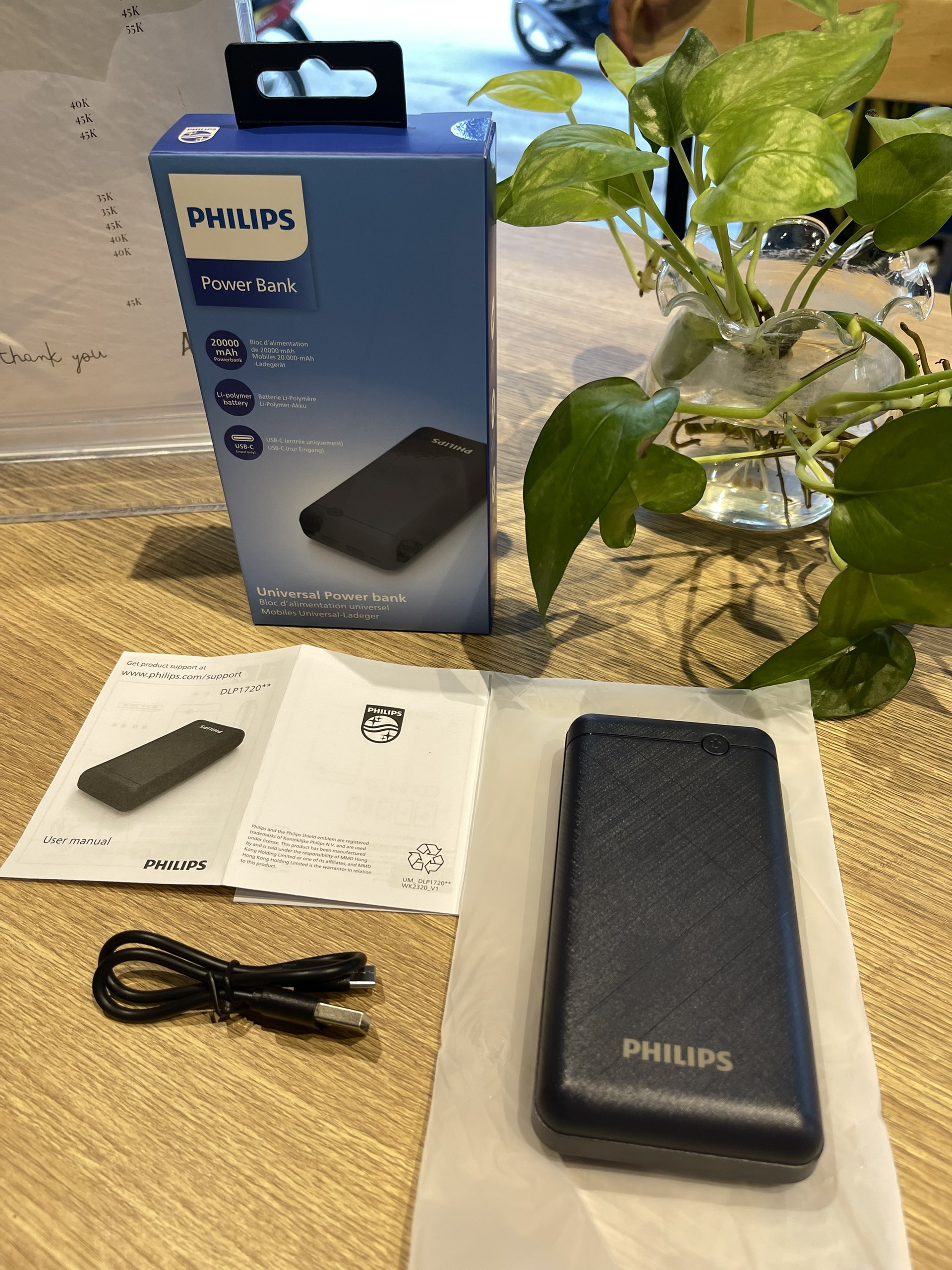 Pin sạc dự phòng Philips DLP1720 20.000mAh Type C - Hàng chính hãng