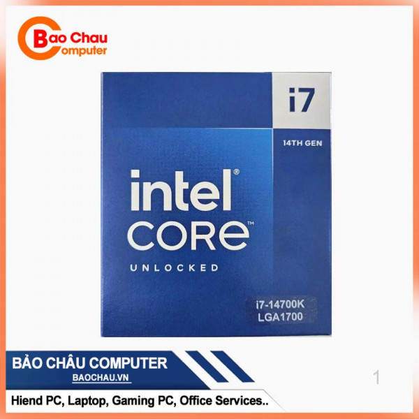 CPU Intel Core i7 14700k (Up 5.6 GHz, 20 Nhân 28 Luồng, 33MB Cache, Raptor Lake Refresh)