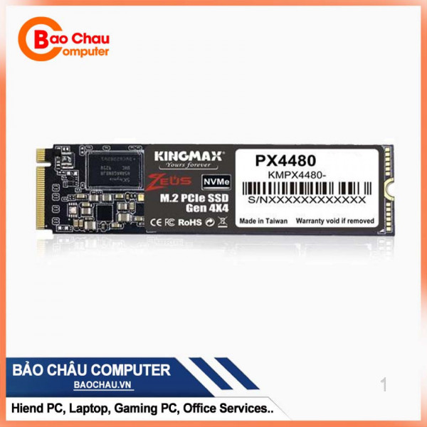 Ổ SSD Kingmax PX4480 2Tb PCIe NVMe Gen 4.0x4 M2.2280 (đọc: 5000MBps /ghi: 2500MBps)