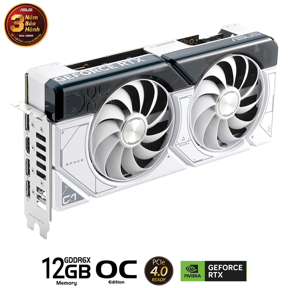 Card màn hình ASUS DUAL 4070 SUPER OC 12GB WHITE GDDR6X