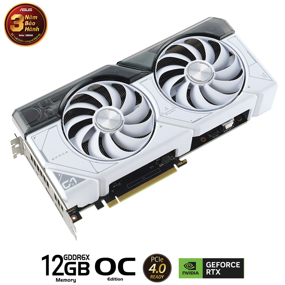 Card màn hình ASUS DUAL 4070 SUPER OC 12GB WHITE GDDR6X