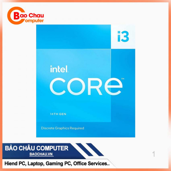 CPU Intel Core i3 14100F (Up 4.7 GHz, 4 Nhân 8 Luồng, 12 MB Cache, Raptor Lake Refresh)