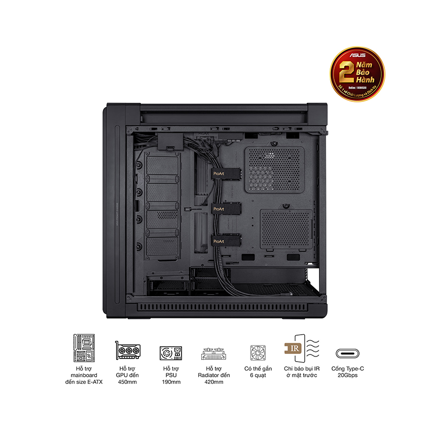 VỎ CASE ASUS PA602 PROART (EATX/FULL TOWER/ MÀU ĐEN)