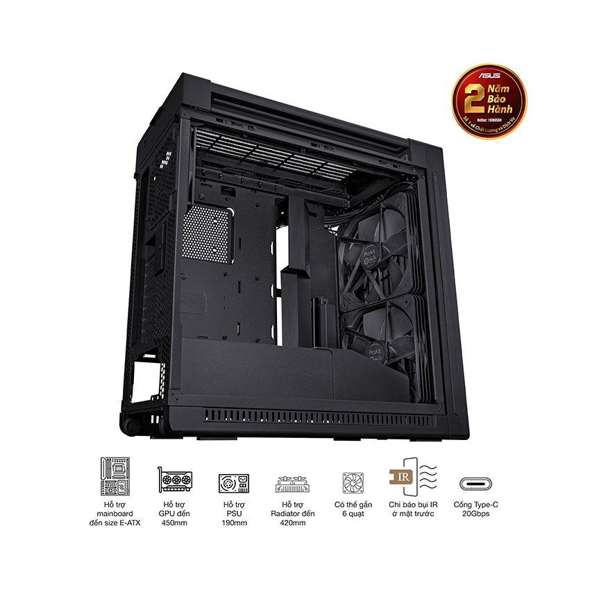 VỎ CASE ASUS PA602 PROART (EATX/FULL TOWER/ MÀU ĐEN)