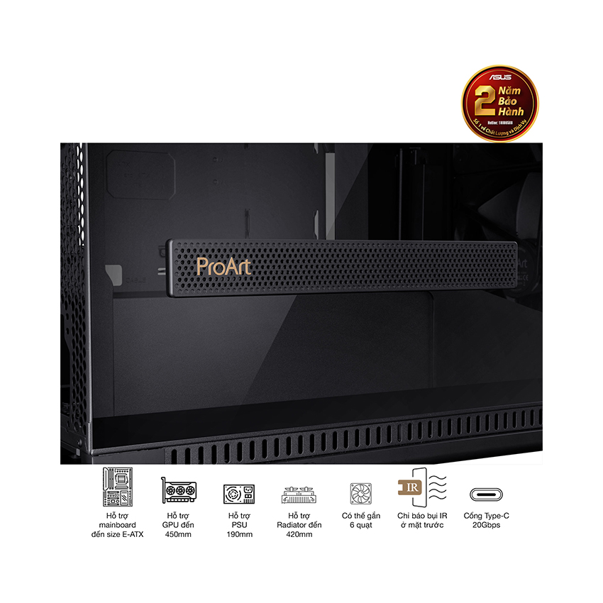 VỎ CASE ASUS PA602 PROART (EATX/FULL TOWER/ MÀU ĐEN)