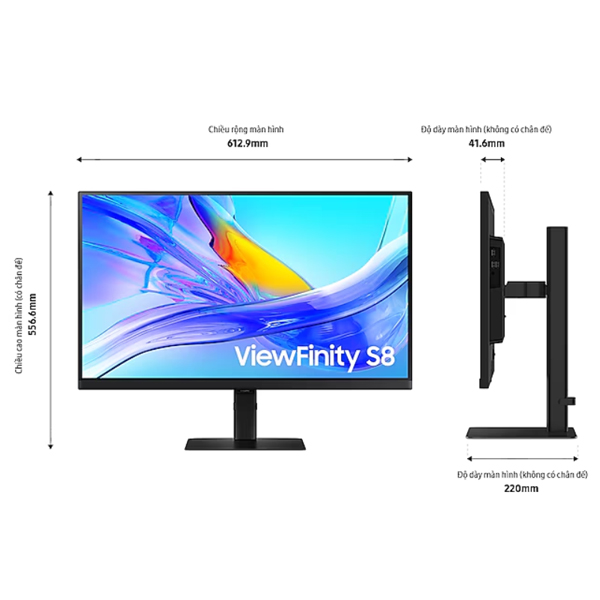 Màn hình đồ họa Samsung ViewFinity LS27D804UAEXXV (27Inch/ 4K (3840 x 2160)/ 5ms/ 350cd/m2/ IPS)