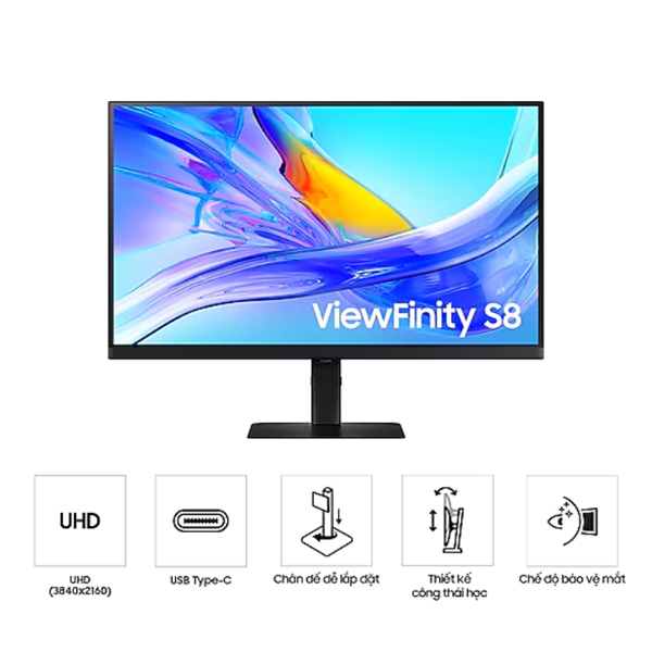 Màn hình đồ họa Samsung ViewFinity LS27D804UAEXXV (27Inch/ 4K (3840 x 2160)/ 5ms/ 350cd/m2/ IPS)