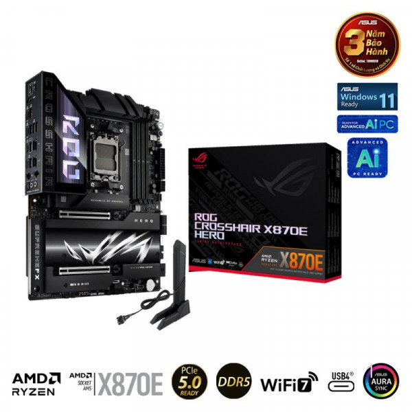 Mainboard ASUS ROG CROSSHAIR X870E HERO (AMD X870E, Socket AM5, ATX, 4 x RAM DDR5)