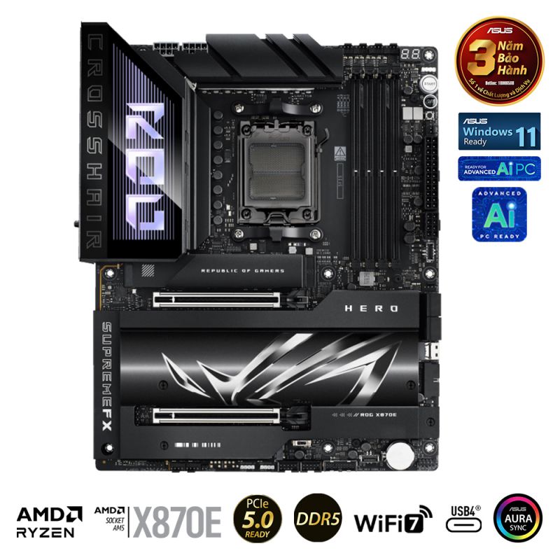 Mainboard ASUS ROG CROSSHAIR X870E HERO (AMD X870E, Socket AM5, ATX, 4 x RAM DDR5)