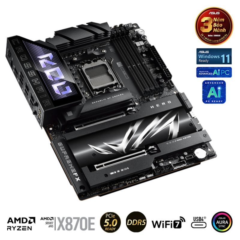 Mainboard ASUS ROG CROSSHAIR X870E HERO (AMD X870E, Socket AM5, ATX, 4 x RAM DDR5)