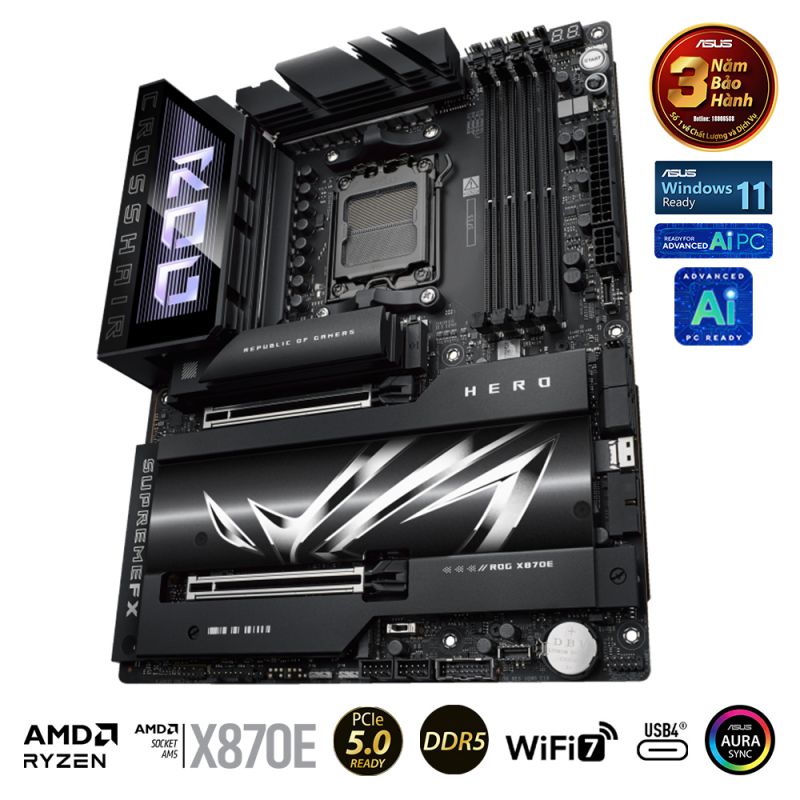 Mainboard ASUS ROG CROSSHAIR X870E HERO (AMD X870E, Socket AM5, ATX, 4 x RAM DDR5)