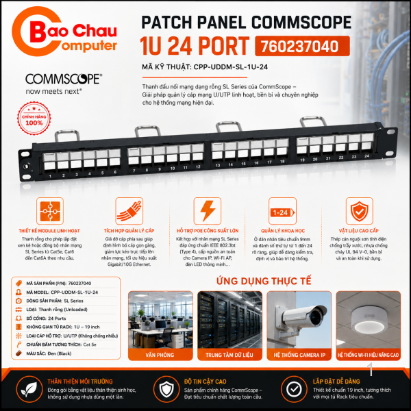 Patch panel Commscope 760237040 24 Port 1U