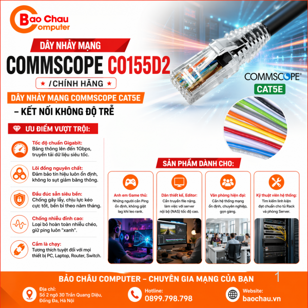 Dây Nhảy Mạng Cat5e CommScope CO155D2 Chính Hãng